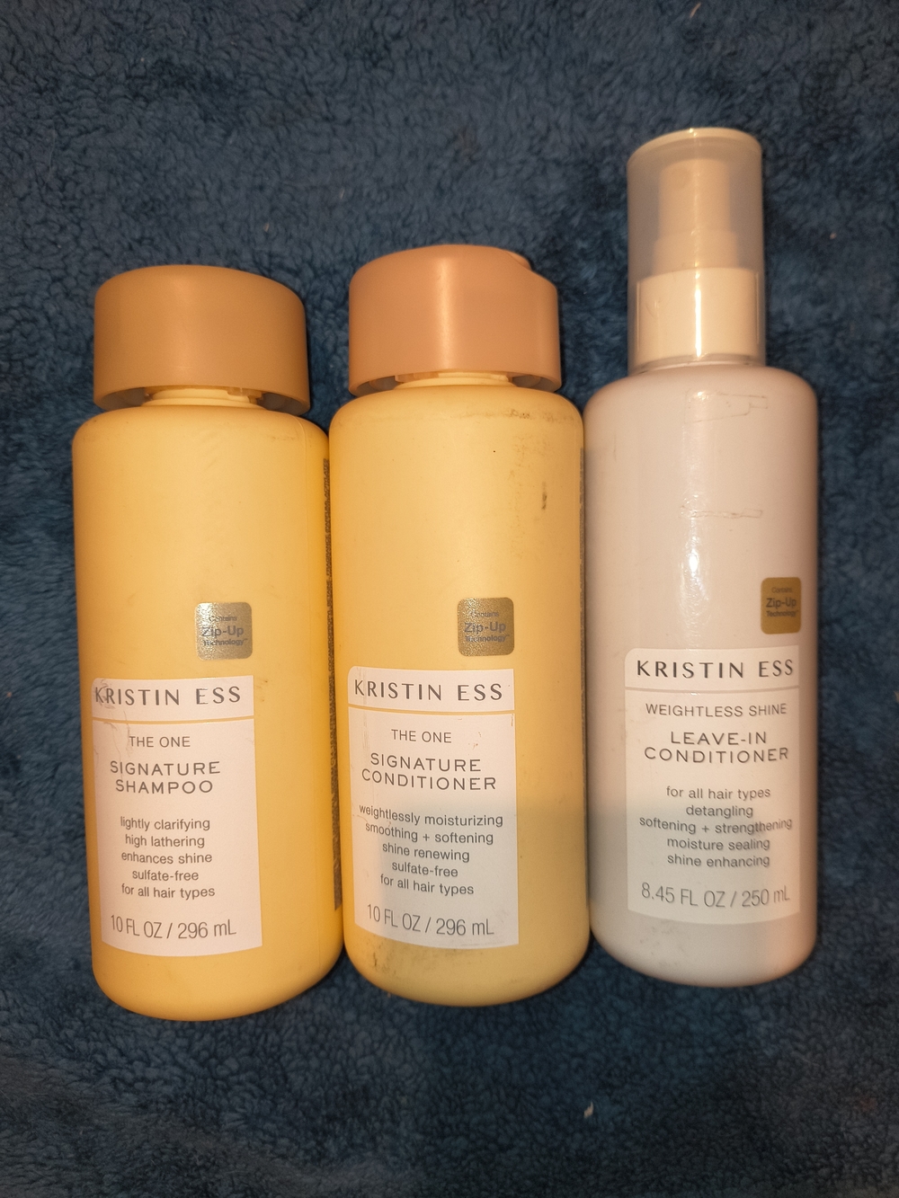 Kristin Ess Care Trio – Yellow Shampoo & Conditioner with Cream Leave-In